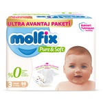 Molfix Pure&Soft Bebek Bezi 3 Numara Midi Ultra Avantaj Paketi 98 Adet