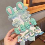 So-much Yeni Model Çocuk Tavşan Kulaklı Çıt Çıt Pens Toka Seti Yeşil - Renkli
