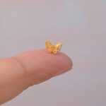 Altın Kelebekli Piercing Çelik Helix Kıkırdak Conch Lob Gold