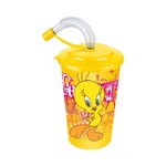 Tweety Kapaklı Pipetli Bardak 400 Ml