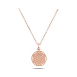 Brezza Lusso Jewelry Gümüş Yaşam Çiçeği Rose Renk Kadın Gümüş Kolye 42 CM