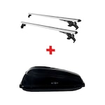 Bmw 5 Seri Touring / F-11 2010-2016 250 Litre Portbagaj Bavul Mat Siyah Ve Oluksuz Ara Atkı Gri Set