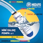 Midapo 12 Volt Mazot Aktarma Pompası Süt Sıvı Su Aktarma Hortumu