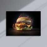 Alevli Zevk: Burgerin Sıradışı Lezzeti Kanvas Tablo - 40 X 60
