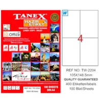 IMG-3196595960269247654 - Tanex Laser Etiket 100 Yp 105X148.5 Laser-Copy-Inkjet  Tw-2204 - n11pro.com