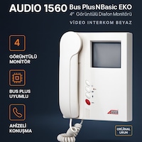 Audıo 1560 Bus Plus N Basic Eko 4 Görüntülü Diafon Monitörü Video Interkom Beyaz Audıo 1560 Bus Plus N Basic Eko 4 Görüntülü Diafon Monitörü Video Interkom Beyaz