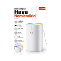 Blic Sd09 400 Ml Ultrasonik Hava Nemlendirici Beyaz Rgb Led Işıklı, Usb 5v, 2w Mini Buhar Makinesi Blic Sd09 400 Ml Ultrasonik Hava Nemlendirici Beyaz Rgb Led Işıklı, Usb 5v, 2w Mini Buhar Makinesi