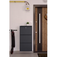 Ceha Kilitli 3'lü Metal Ayakkabılık - Antrasit K.AYK-3 /AB7024/KL Ceha Kilitli 3'lü Metal Ayakkabılık - Antrasit K.AYK-3 /AB7024/KL
