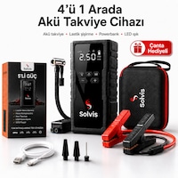 Solvis 4'ü 1 Arada 12v Akıllı Akü Takviye Cihazı, Lastik Şişirme, Powerbank Ve Led Aydınlatma Çanta Hediyeli Solvis 4'ü 1 Arada 12v Akıllı Akü Takviye Cihazı, Lastik Şişirme, Powerbank Ve Led Aydınlatma Çanta Hediyeli