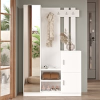 Robin Home Lenka Aynalı Vestiyer Portmanto Ayakkabılık Beyaz Robin Home Lenka Aynalı Vestiyer Portmanto Ayakkabılık Beyaz