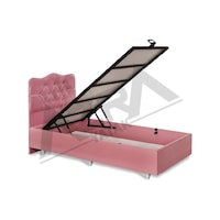 Nero Tek Kişilik Baza Haki Prenses Pembe %100 Çelik+ Mdf 90 x 190 CM