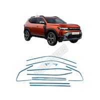 Renault Duster 2024 + Uyumlu Krom Cam Çerçeve 12 Parça Sağ Sol Alt Üst Tam Tur Paslanmaz Çelik Renault Duster 2024 + Uyumlu Krom Cam Çerçeve 12 Parça Sağ Sol Alt Üst Tam Tur Paslanmaz Çelik