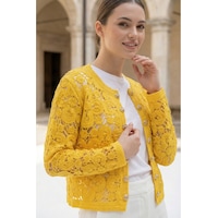 Sayzen Your Shine Gold Düğmeli Nakış Işlemeli Ceket Sy-shn2609 Sarı Sayzen Your Shine Gold Düğmeli Nakış Işlemeli Ceket Sy-shn2609 Sarı