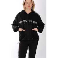 Ysatis Oversize Kapüşonlu Minimalist Kadın Ceket - Günlük Kullanım Siyah Ysatis Oversize Kapüşonlu Minimalist Kadın Ceket - Günlük Kullanım Siyah