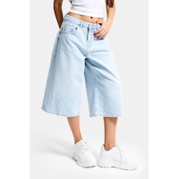 it's basic Kadın Ice 4s6-3 Süper Baggy Fit Maxi Boy Bermuda Denim Şort Ice Rengi it's basic Kadın Ice 4s6-3 Süper Baggy Fit Maxi Boy Bermuda Denim Şort Ice Rengi