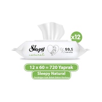 Sleepy Natural Yenidoğan Islak Bebek Bakım Havlusu 12 X 60'Lı Sleepy Natural Yenidoğan Islak Bebek Bakım Havlusu 12 X 60'Lı