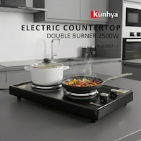 Kunhya KUN-1002 İki Gözlü Elektrikli Ocak Siyah Emaye Kunhya KUN-1002 İki Gözlü Elektrikli Ocak Siyah Emaye
