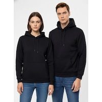 Süvari Oversize Geniş Kesim Pamuklu Yumuşak Dokulu Içi Polarlı Basic Kapüşonlu Sweatshirt Siyah Süvari Oversize Geniş Kesim Pamuklu Yumuşak Dokulu Içi Polarlı Basic Kapüşonlu Sweatshirt Siyah