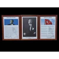 Atatürk-gençliğe Hitabe-istiklal Marşı Mdf Portre Tablo Köşe 3 Lü Set 35x50cm Atatürk-gençliğe Hitabe-istiklal Marşı Mdf Portre Tablo Köşe 3 Lü Set 35x50cm