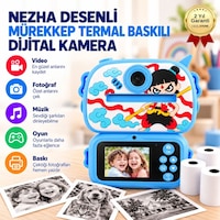 BLUE-2 Anında Baskılı Çocuk Fotoğraf Makinesi,çizgi Film Desenli, Dijital Kameralı, Mavi-1800 BLUE-2 Anında Baskılı Çocuk Fotoğraf Makinesi,çizgi Film Desenli, Dijital Kameralı, Mavi-1800