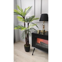 Lüks Palmiye Ağacı Salon İçin Yapay Ağaç 150 Cm 3 Gövde 27 Yaprak Siyah Parlak Saksıda Lüks Palmiye Ağacı Salon İçin Yapay Ağaç 150 Cm 3 Gövde 27 Yaprak Siyah Parlak Saksıda