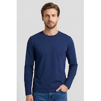 Tommy Life İndigo Standart Fit Basic O Yaka Erkek Sweatshirt - 87997 İndigo Tommy Life İndigo Standart Fit Basic O Yaka Erkek Sweatshirt - 87997 İndigo