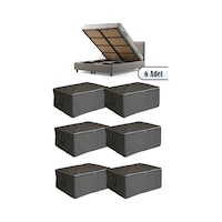 Adarya Home 6 Adet - Düz Büyük Boy Bazaaltı Ve Çekyat Hurç 60 X 40 X 22 Cm Antrasit Antrasit