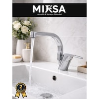 Balıksırtı Borulu Banyo Lavabo Bataryası, Musluğu, Çeşmesi Çift Su Girişli Krom Balıksırtı Borulu Banyo Lavabo Bataryası, Musluğu, Çeşmesi Çift Su Girişli Krom