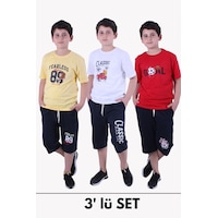 Fyk Kids 3'lü Erkek Çocuk Alt-üst Kapri-tişört Takım Sarı Fyk Kids 3'lü Erkek Çocuk Alt-üst Kapri-tişört Takım Sarı