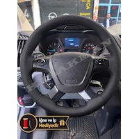 Ford Transit Dikme Direksiyon Kılıfı Premium Komple Delikli Deri Siyah Dikiş 2014+ Ford Transit Dikme Direksiyon Kılıfı Premium Komple Delikli Deri Siyah Dikiş 2014+