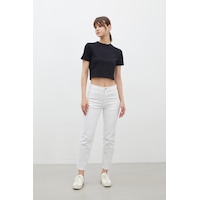 Manuka Bootcut Fıt Denim Pantolon Beyaz Manuka Bootcut Fıt Denim Pantolon Beyaz