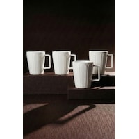 Pure Daisy 4'lü Saf Beyaz Porselen 230 Ml Kupa Seti Beyaz Beyaz Pure Daisy 4'lü Saf Beyaz Porselen 230 Ml Kupa Seti Beyaz Beyaz