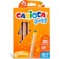 Carioca 3in1 Jumbo Bebek Ahşap Gövdeli Boya Kalemi 6'lı ve Kalemtraş Carioca 3in1 Jumbo Bebek Ahşap Gövdeli Boya Kalemi 6'lı ve Kalemtraş