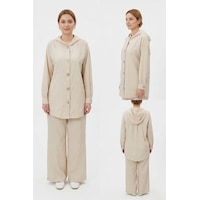 Lale Butik Çıt Çıt Detay Pantolon Takım 19534 Bej Lale Butik Çıt Çıt Detay Pantolon Takım 19534 Bej