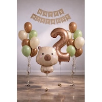 Capybara Temalı 2 Yaş Doğum Günü Balon Süsleme Seti Karamel Doğal Ton Parti Seti Bej - Krem Capybara Temalı 2 Yaş Doğum Günü Balon Süsleme Seti Karamel Doğal Ton Parti Seti Bej - Krem
