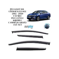 Peugeot 301 - Citroen Elysee 2012 2013 2014 2015 2016 2017 2018 2019 2020 Uyumlu Plus Style Kromlu Cam Rüzgarlığı 4 Parça Sunplex Peugeot 301 - Citroen Elysee 2012 2013 2014 2015 2016 2017 2018 2019 2020 Uyumlu Plus Style Kromlu Cam Rüzgarlığı 4 Parça Sunplex