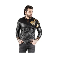 Deepsea Siyah Desenli Suni Deri Erkek Mont 2200367 Siyah Deepsea Siyah Desenli Suni Deri Erkek Mont 2200367 Siyah