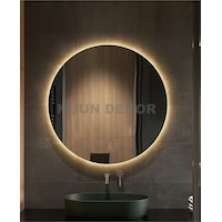 Nuun Dekor 80cm Günışığı Ledli Dekoratif Banyo Aynası / Dekoratif Duvar Aynası / Ledli Yuvarlak Ayna - Trafolu Şeffaf Nuun Dekor 80cm Günışığı Ledli Dekoratif Banyo Aynası / Dekoratif Duvar Aynası / Ledli Yuvarlak Ayna - Trafolu Şeffaf