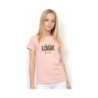 Fyk Kids Kız Çocuk Look Baskılı Tişört Somon Fyk Kids Kız Çocuk Look Baskılı Tişört Somon