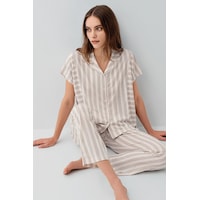 Pierre Cardin Kadın Krem Gömlek Pijama Takım Pc9178-s-v1 Krem Pierre Cardin Kadın Krem Gömlek Pijama Takım Pc9178-s-v1 Krem