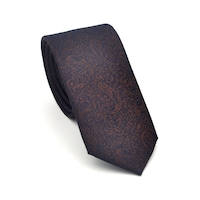 Gaffy Şal Desenli Kahverengi Dokuma Kumaş Mendilli Slim Fit Kravat // Sdk-2508-4 Kahverengi Gaffy Şal Desenli Kahverengi Dokuma Kumaş Mendilli Slim Fit Kravat // Sdk-2508-4 Kahverengi