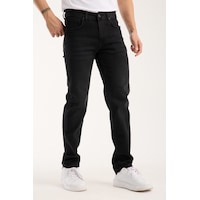 Erkek Pantolon Siyah Regular Fit Fermuarlı Jeans Siyah Erkek Pantolon Siyah Regular Fit Fermuarlı Jeans Siyah