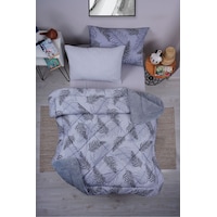 Marla Home Palm Desenli Tek Kişilik Çift Taraflı Wellsoft Uyku Seti - Gri - 155x215 Gri Palm Marla Home Palm Desenli Tek Kişilik Çift Taraflı Wellsoft Uyku Seti - Gri - 155x215 Gri Palm