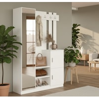 Robin Home Aynalı Vestiyer Portmanto Ayakkabılık Beyaz Beyaz Robin Home Aynalı Vestiyer Portmanto Ayakkabılık Beyaz Beyaz