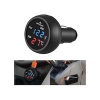 Oto Çakmaklık Usb Şarj Soketi Voltmetre Termometre 12/24V Mavi (514252652) Oto Çakmaklık Usb Şarj Soketi Voltmetre Termometre 12/24V Mavi (514252652)
