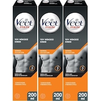 Veet Men Normal Ciltler İçin Tüy Dökücü Krem 3 x 200 ML Veet Men Normal Ciltler İçin Tüy Dökücü Krem 3 x 200 ML