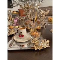 Atabey Home Collection 6'lı Kahve & Çay & Sunum Tepsisi Çelik Gümüş Tepsi Lüx Taşli Model Atabey Home Collection 6'lı Kahve & Çay & Sunum Tepsisi Çelik Gümüş Tepsi Lüx Taşli Model