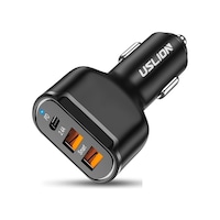 Uslion 30 W 2 USB + Type-C Girişli Qc3.0 Hızlı Araç Çakmaklık Şarjı Uslion 30 W 2 USB + Type-C Girişli Qc3.0 Hızlı Araç Çakmaklık Şarjı