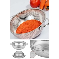 Reoona Paslanmaz Çelik Makarna Süzgeci - 26 Cm Paslanmaz Kulplu Ayaklı Süzgeç - Kevgir Gümüş Reoona Paslanmaz Çelik Makarna Süzgeci - 26 Cm Paslanmaz Kulplu Ayaklı Süzgeç - Kevgir Gümüş