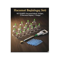 Hacamat Başlangıç Seti 12 Li Hacamat Kupası, 50 İğne & Hacamat Kalemi Hacamat Başlangıç Seti 12 Li Hacamat Kupası, 50 İğne & Hacamat Kalemi